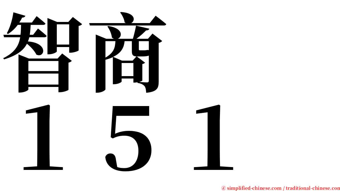 智商　　１５１ serif font